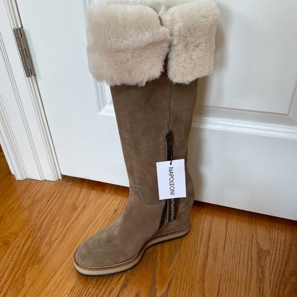 Made In Italy High Suede Shaft Sherpa Cuff Boots from NAPOLEONI - Picture 2 of 11